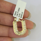 10k Gold Initial U Charm Rope Chain 16"-26" 2.5mm SET Necklace Alphabet Pendant