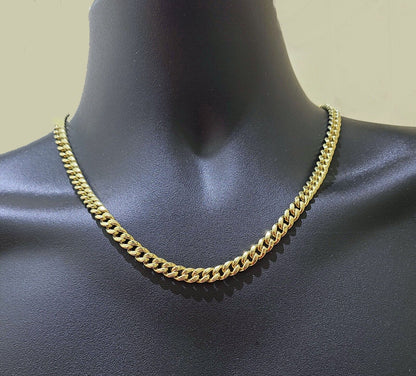 Real 10k Yellow Gold 6mm Miami Cuban Chain Necklace 18''-28'' inch 10kt Unisex