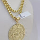 10k Gold Byzantine Necklace Mayan Calendar charm Pendant REAL 10kt Men's SET