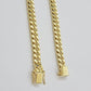 Real 10k Gold Chain Necklace Miami Cuban Link 7mm 18" - 30 Inch Mens 10kt Yellow