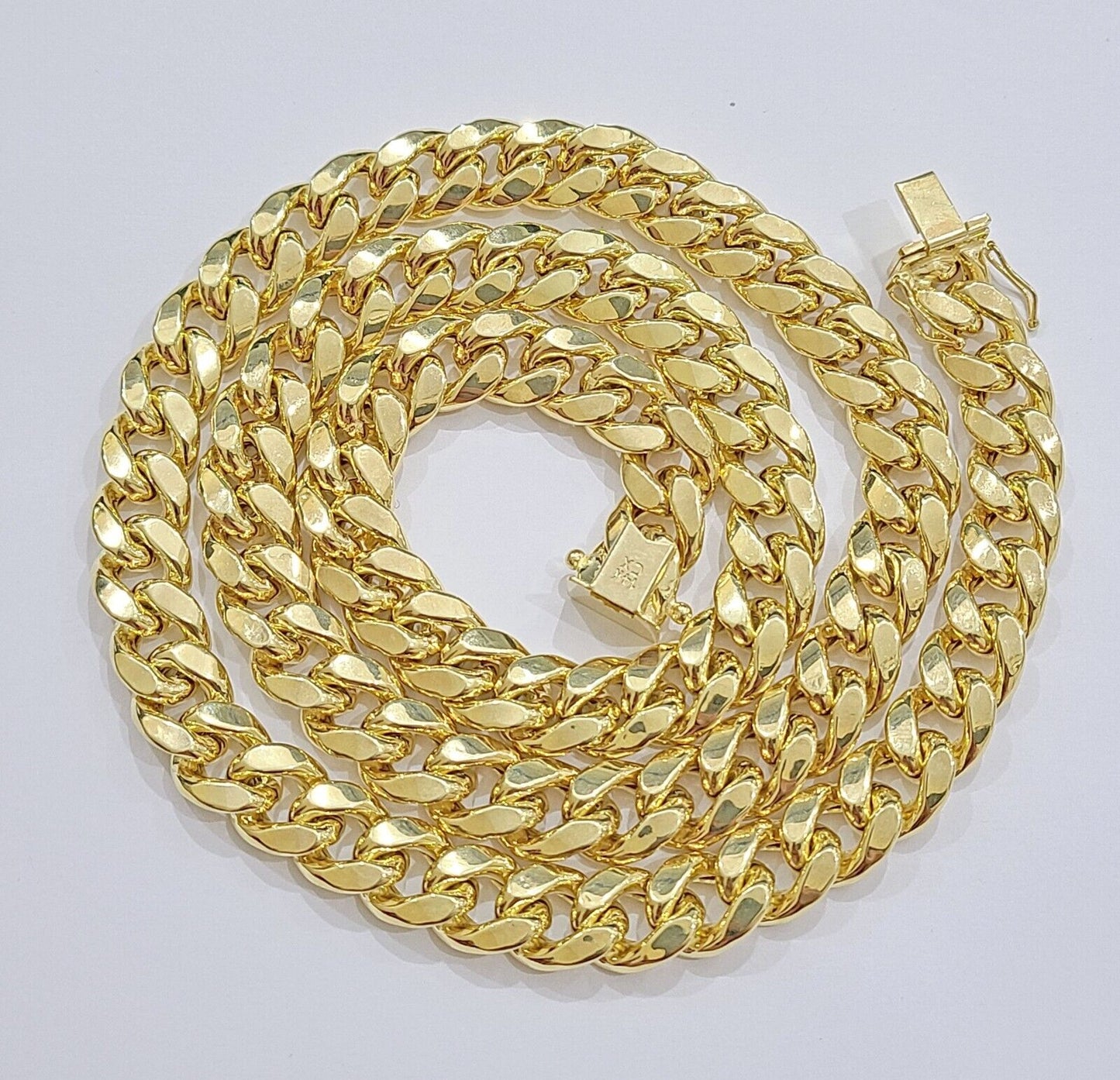 14k Yellow Gold Miami Cuban Link Chain 11mm 22" Necklace Box Lock Real