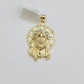 Real 10k Gold Charm Pendant Jesus Head 10kt Yellow Gold Genuine for Men's