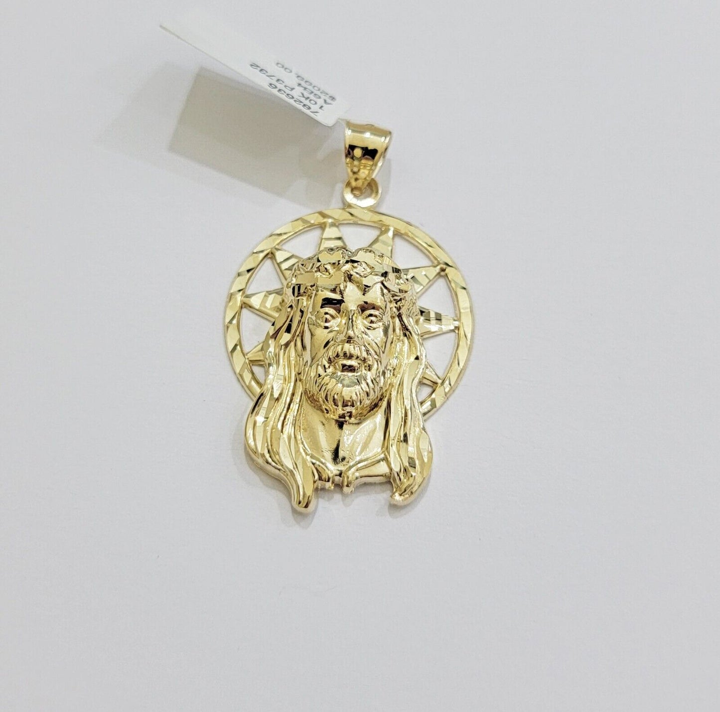 Real 10k Gold Charm Pendant Jesus Head 10kt Yellow Gold Genuine for Men's