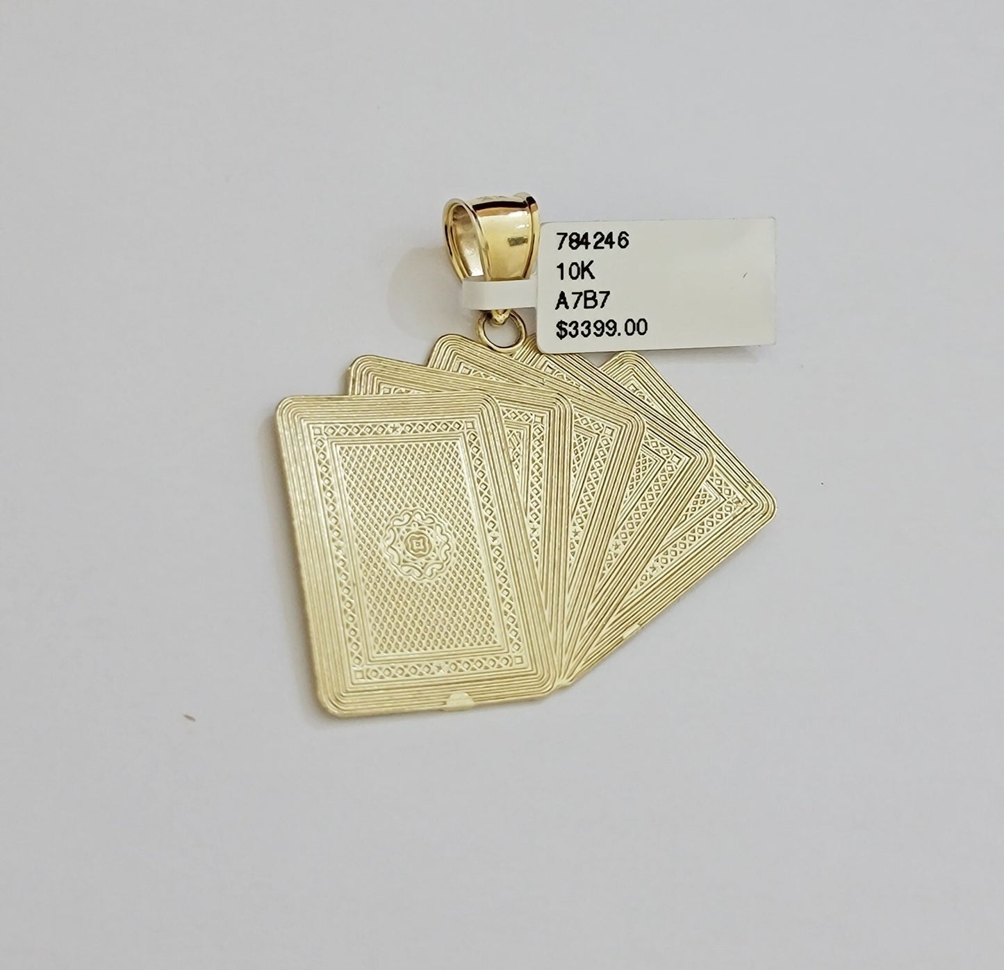 Real 10k Yellow Gold charm Flash Card Pendant 1.75 Inch For Men's 10KT GOLD /AS
