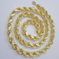 10k Yellow Gold Rope Chain Necklace 22 Inch 8mm Diamond Cuts Men's REAL 10KT