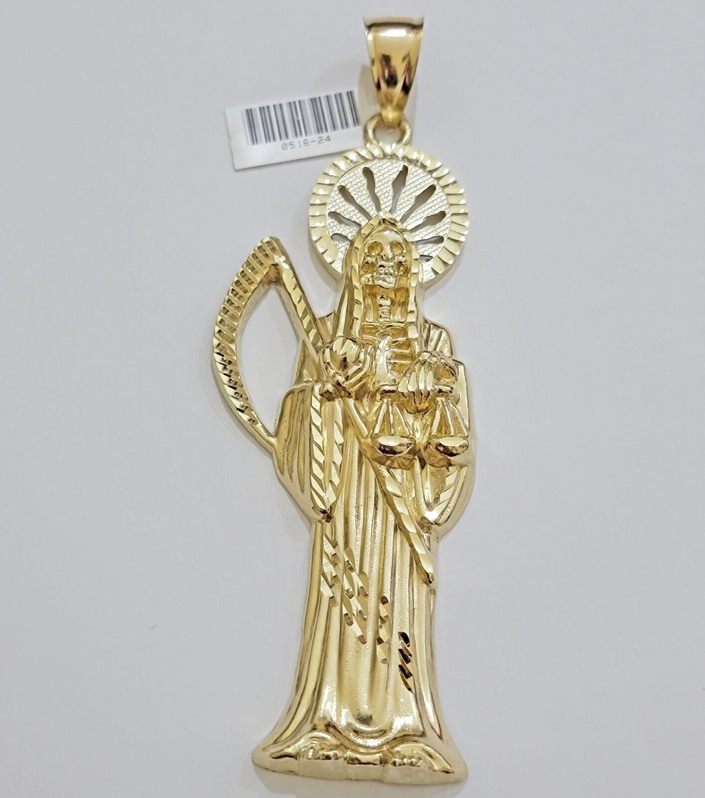 Real 10k Gold Ripper Charm Pendant Mens 4.2 Inch Real 10kt Yellow Gold For Chain