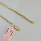14k Solid Rope Chain Necklace 3mm 18"-28" Inch Yellow Gold Men Women 14Kt