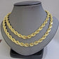 Real 10k Yellow Gold 8mm Rope Chain Necklace 18 in- 30 Inch Diamond Cuts 10kt