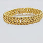 Real 14k Yellow Gold Bracelet 9mm 7.5 Inch Flat Byzantine Box Lock Men Women Oro