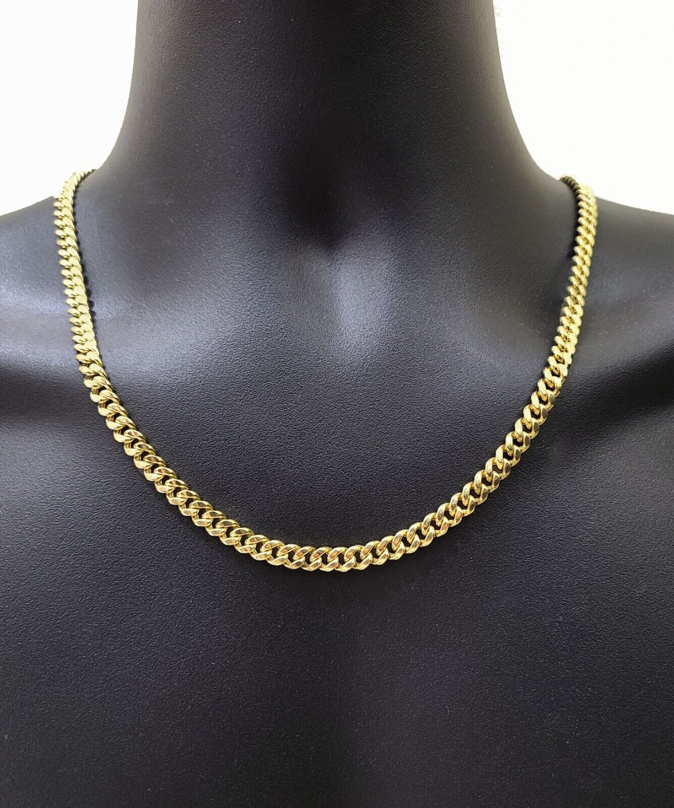 Real 14k Yellow Gold Miami Cuban Link Chain 7mm 26" Necklace Box Lock For Mens