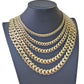 Real 10k Yellow Gold Necklace Link Chain Royal Cuban 7mm- 15mm 20 22 24 26 Inch