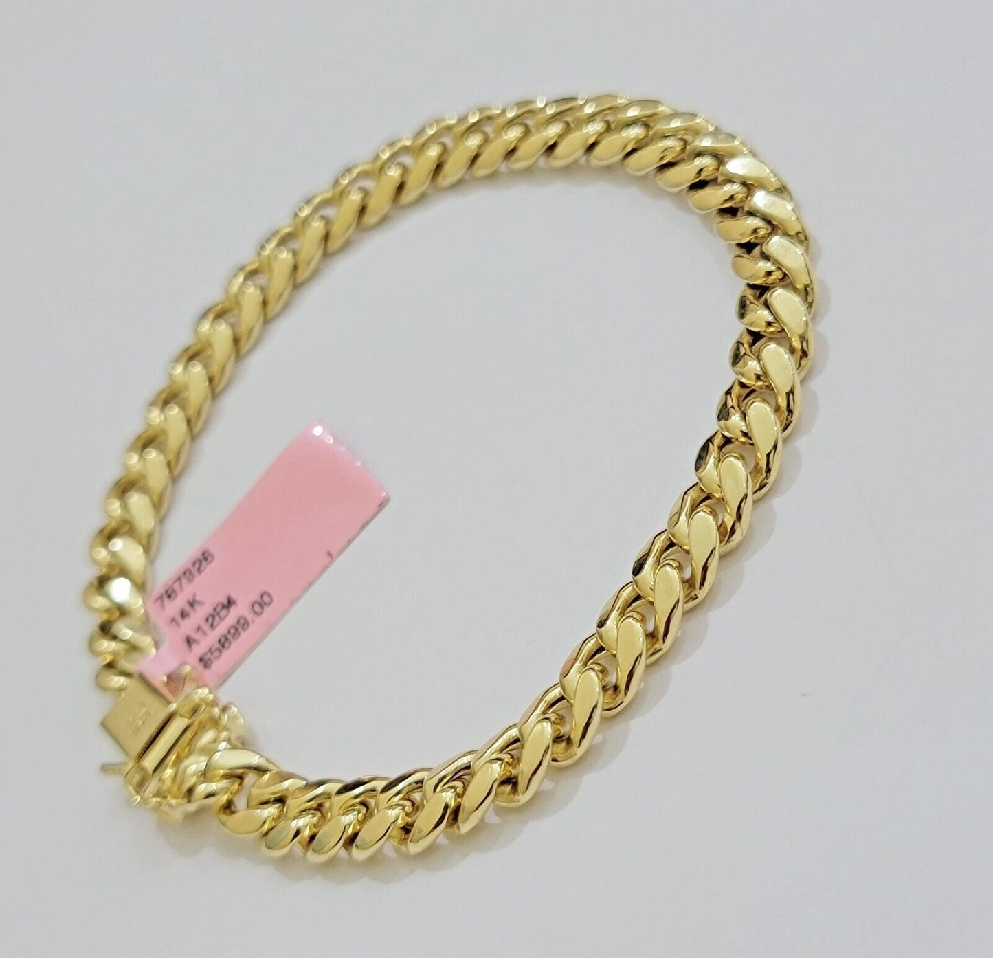 REAL 14k Yellow Gold Bracelet 9 Inch 7mm Miami Cuban Link With Box Lock 14KT