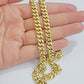 Real 10k Gold Chain Necklace Miami Cuban Link 7mm 18" - 30 Inch Mens 10kt Yellow