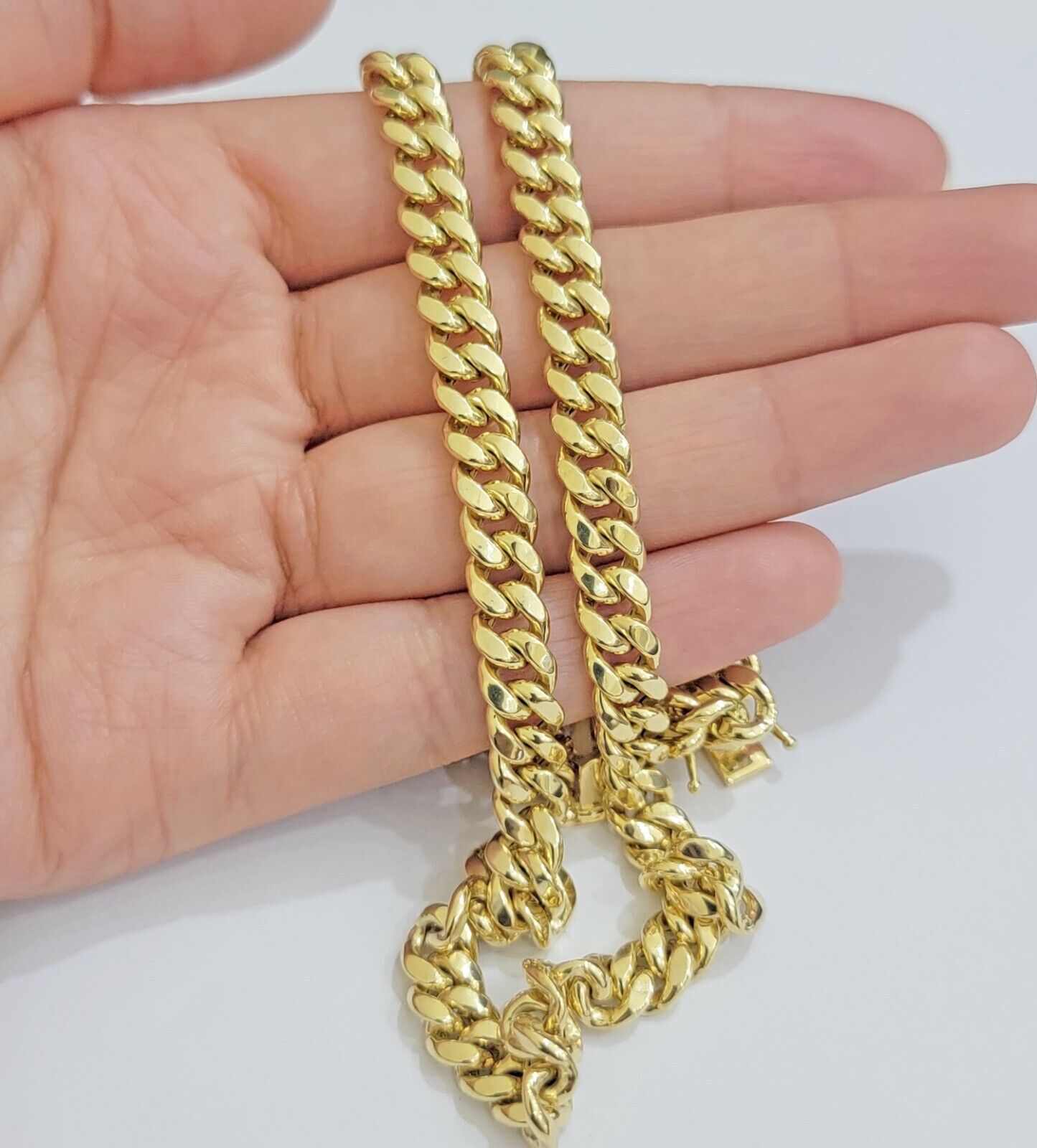 Real 10k Gold Chain Necklace Miami Cuban Link 7mm 18" - 30 Inch Mens 10kt Yellow