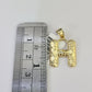10k Gold Initial H Charm Rope Chain 16"-26" 2.5mm SET Necklace Alphabet Pendant