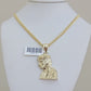 Real 10k Gold Jesus Heard Charm Pendant &Miami Cuban Link Chain 4mm Necklace SET