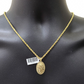 Real 10k Gold Rope Chain Jesus Head Charm SET Circular Pendant Necklace 3mm 26''