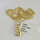 10K Solid Franco Chain Dog Pendant Charm Necklace 16"-22" 1mm Gold Ladies
