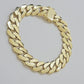 Real 10k Gold Bracelet 14mm Royal Miami Cuban Link 9 inch Men's 10kt Yellow Gold