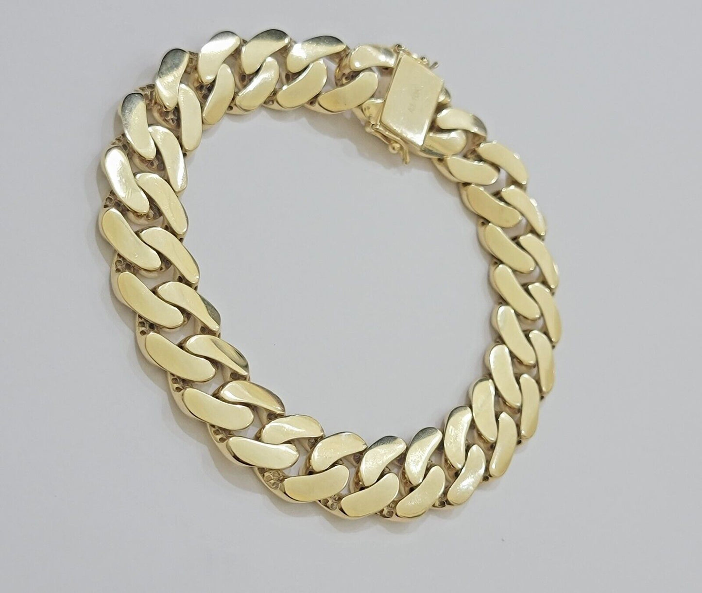 Real 10k Gold Bracelet 14mm Royal Miami Cuban Link 9 inch Men's 10kt Yellow Gold