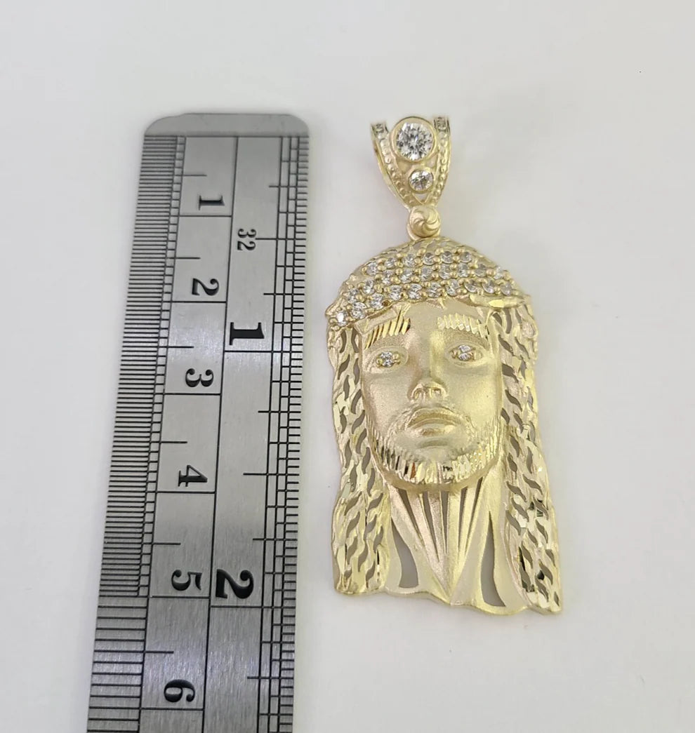 10k Jesus Head Charm Pendant Religious REAL 10Kt Yellow Gold