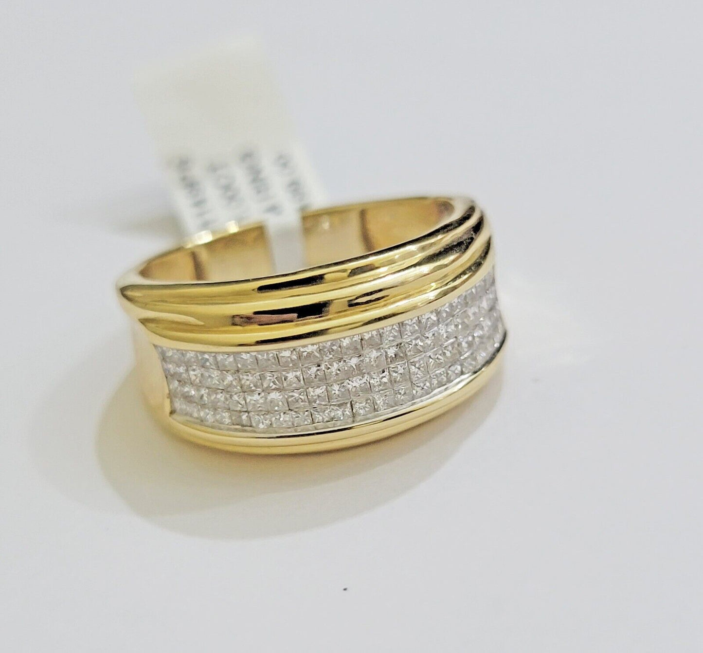 Real 14k gold Diamond Mens Ring Band Engagement Wedding Band 1 CT Natural Diam