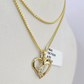 10K Solid Franco Chain Heart Pendant Charm Necklace 16"-22" 1mm Gold Ladies