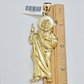 Real 10k Yellow Gold Charm Saint Juda Pendant Men's 5" Inch Jude the Apostle