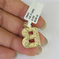 10k Gold Initial B Charm Rope Chain 16"-26" 2.5mm SET Necklace Alphabet Pendant