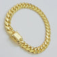 Solid 14k Gold Bracelet 9mm Miami Cuban Link 8.5 inch Mens Real 14kt Yellow Gold