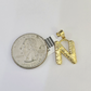 10k Gold Initial N Charm Rope Chain 16"-26" 2.5mm SET Necklace Alphabet Pendant