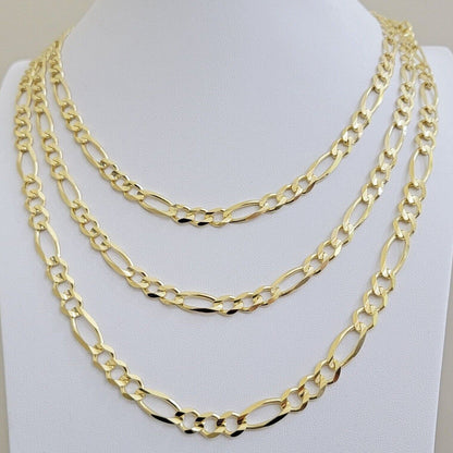 Figaro Link Chain 14k Yellow Gold 7mm Necklace 20 - 30 Inch SOLID 14kt STRONG