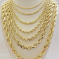 14k Yellow Gold Rope Chain Necklace SOLID 18-30 Inch 3mm-10mm Diamond Cuts, REAL