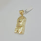 Real 10k Yellow Gold charm Pendant Jesus Head 2 Inch For Men's 10KT / CAL