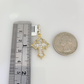 10K Solid Gold Miami Cuban Chain SET Diamond Jesus Cross Charm 18"-26" 2.5mm