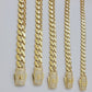 Real 14k Yellow Gold Necklace Link Chain Royal Cuban 7mm- 15mm 20 22 24 26 Inch