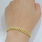 Real 10k Yellow Gold Bracelet Miami Cuban Link 8 Inch 7mm For Men & Women 10 KT