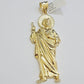 Real 10k Yellow Gold Charm Saint Juda Pendant Men's 3.5 Inch Jude the Apostle