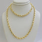 Real 10k Gold Rope Chain Necklace 18-30 Inch 3mm To 10mm Diamond Cut 10KT Yellow