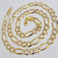 Figaro Link Chain Real 10k Yellow Gold 8mm Necklace 18- 30 Inch Solid Two Tone