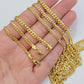 Solid 18k Gold Chain Necklace Miami Cuban Link 2.5mm-4mm 18"-26 Inch Real 18kt