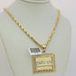 Real 10k Gold Chain Solid Rope Necklace Pendant SET Last supper Charm 4mm 20-28"