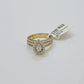 Real 14k Gold Diamond Engagement Wedding Ring Band SET  Pear/ Tear drop 1.5 CT