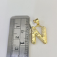 10k Gold Initial N Charm Rope Chain 16"-26" 2.5mm SET Necklace Alphabet Pendant
