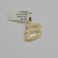 Real 10k Yellow Gold B Charm Pendant Letter Initial With Diamonds For Mens