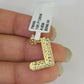 10k Gold Initial L Charm Rope Chain 16"-26" 2.5mm SET Necklace Alphabet Pendant