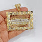 Real 14k Gold Charm Pendant Last Supper Nugget Style With Stone 14kt Yellow Gold