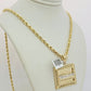 Real 10k Gold Chain Solid Rope Necklace Pendant SET Last supper Charm 4mm 20-28"