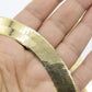 Real 10k Yellow Gold Herringbone Chain Necklace 15mm 22Inch Solid 10kt Men Women