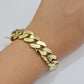 Real 10k Gold Bracelet Mens 9 inch 15mm Royal Cuban Link 10kt Yellow Gd CZ Lock